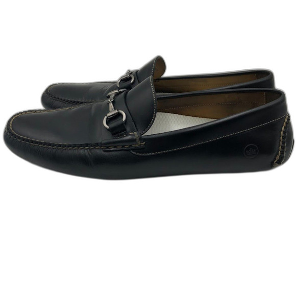 Peter Millar Men's Black Leather Slip On Loafers Driving Shoes Size 11.5M Brazil